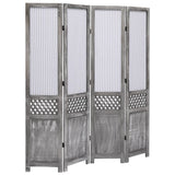 ZNTS 4-Panel Room Divider Grey 140x165 cm Fabric 284216
