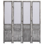 ZNTS 4-Panel Room Divider Grey 140x165 cm Fabric 284216