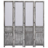 ZNTS 4-Panel Room Divider Grey 140x165 cm Fabric 284216