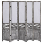 ZNTS 5-Panel Room Divider Grey 175x165 cm Fabric 284217