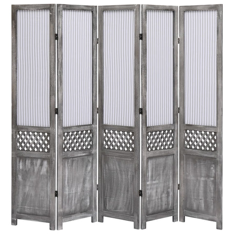 ZNTS 5-Panel Room Divider Grey 175x165 cm Fabric 284217