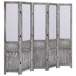 ZNTS 5-Panel Room Divider Grey 175x165 cm Fabric 284217