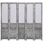 ZNTS 5-Panel Room Divider Grey 175x165 cm Fabric 284217