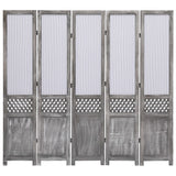 ZNTS 5-Panel Room Divider Grey 175x165 cm Fabric 284217