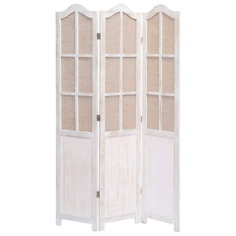ZNTS 3-Panel Room Divider White 105x165 cm Fabric 284219