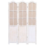ZNTS 3-Panel Room Divider White 105x165 cm Fabric 284219
