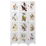 ZNTS 3-Panel Room Divider White 105x165 cm Bird 284223