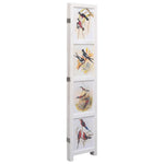 ZNTS 3-Panel Room Divider White 105x165 cm Bird 284223