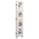 ZNTS 4-Panel Room Divider White 140x165 cm Bird 284224