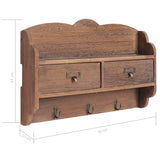 ZNTS Wall Mounted Coat Rack Brown 50x10x34 cm Wood 284237
