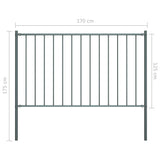ZNTS Fence Panel with Posts Powder-coated Steel 1.7x1.25 m Anthracite 145214