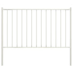 ZNTS Fence Panel with Posts Powder-coated Steel 1.7x1.25 m White 145217