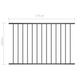 ZNTS Fence Panel Powder-coated Steel 1.7x1.25 m Black 145220