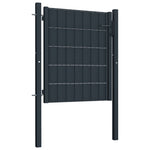 ZNTS Fence Gate PVC and Steel 100x101 cm Anthracite 145233
