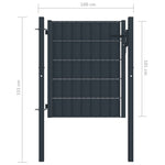 ZNTS Fence Gate PVC and Steel 100x101 cm Anthracite 145233