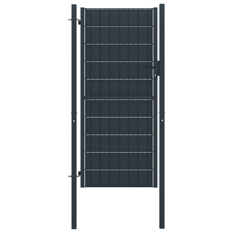 ZNTS Fence Gate PVC and Steel 100x124 cm Anthracite 145234