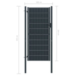 ZNTS Fence Gate PVC and Steel 100x204 cm Anthracite 145236