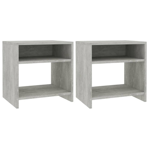ZNTS Bedside Cabinets 2 pcs Concrete Grey 40x30x40 cm Chipboard 800018