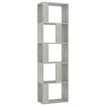 ZNTS Book Cabinet/Room Divider Concrete Grey 45x24x159 cm Engineered Wood 800112