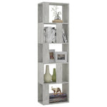 ZNTS Book Cabinet/Room Divider Concrete Grey 45x24x159 cm Engineered Wood 800112