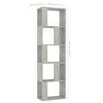ZNTS Book Cabinet/Room Divider Concrete Grey 45x24x159 cm Engineered Wood 800112