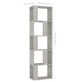 ZNTS Book Cabinet/Room Divider Concrete Grey 45x24x159 cm Engineered Wood 800112