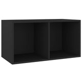 ZNTS Vinyl Storage Box Black 71x34x36 cm Engineered Wood 800118