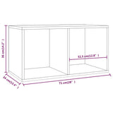 ZNTS Vinyl Storage Box Black 71x34x36 cm Engineered Wood 800118