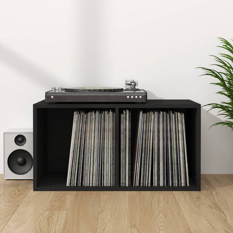 ZNTS Vinyl Storage Box Black 71x34x36 cm Engineered Wood 800118