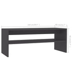 ZNTS Coffee Table Grey 100x40x40 cm Engineered Wood 800128
