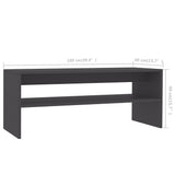ZNTS Coffee Table Grey 100x40x40 cm Engineered Wood 800128