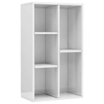 ZNTS Book Cabinet/Sideboard High Gloss White 50x25x80 cm Chipboard 800168