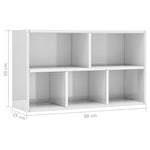 ZNTS Book Cabinet/Sideboard High Gloss White 50x25x80 cm Chipboard 800168