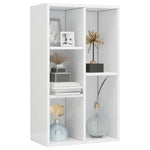ZNTS Book Cabinet/Sideboard High Gloss White 50x25x80 cm Chipboard 800168