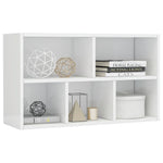 ZNTS Book Cabinet/Sideboard High Gloss White 50x25x80 cm Chipboard 800168