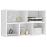 ZNTS Book Cabinet/Sideboard High Gloss White 50x25x80 cm Chipboard 800168