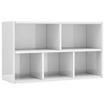 ZNTS Book Cabinet/Sideboard High Gloss White 50x25x80 cm Chipboard 800168