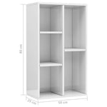 ZNTS Book Cabinet/Sideboard High Gloss White 50x25x80 cm Chipboard 800168