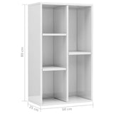 ZNTS Book Cabinet/Sideboard High Gloss White 50x25x80 cm Chipboard 800168