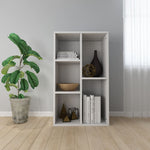 ZNTS Book Cabinet/Sideboard High Gloss White 50x25x80 cm Chipboard 800168