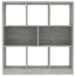 ZNTS Book Cabinet Concrete Grey 97.5x29.5x100 cm Engineered Wood 800175