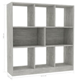ZNTS Book Cabinet Concrete Grey 97.5x29.5x100 cm Engineered Wood 800175