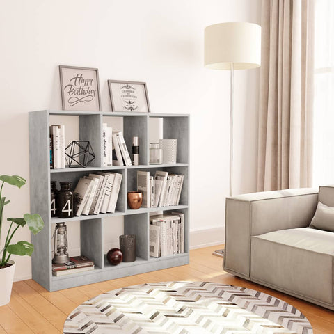 ZNTS Book Cabinet Concrete Grey 97.5x29.5x100 cm Engineered Wood 800175