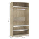 ZNTS Wardrobe White and Sonoma Oak 100x50x200 cm Engineered Wood 800230