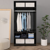 ZNTS Wardrobe High Gloss Black 100x50x200 cm Engineered Wood 800232