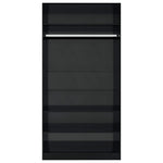 ZNTS Wardrobe High Gloss Black 100x50x200 cm Engineered Wood 800232