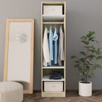ZNTS Wardrobe White and Sonoma Oak 50x50x200 cm Engineered Wood 800239