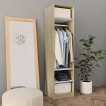 ZNTS Wardrobe White and Sonoma Oak 50x50x200 cm Engineered Wood 800239
