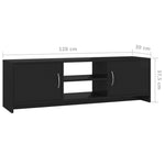 ZNTS TV Cabinet High Gloss Black 120x30x37.5 cm Engineered Wood 800286