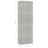 ZNTS Office Cabinet Concrete Grey 60x32x190 cm Engineered Wood 800301